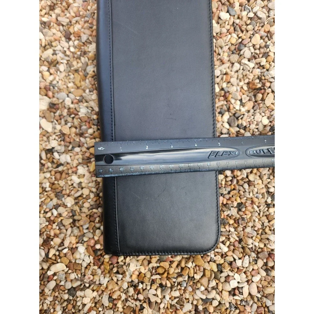 Jos A Bank Tie Travel Case Black Leather Genuine Leather Zippered